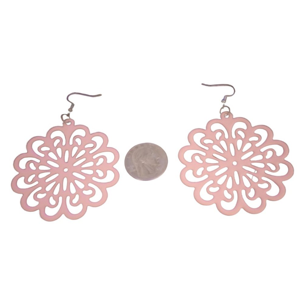 Flower Pattern Hook Earrings